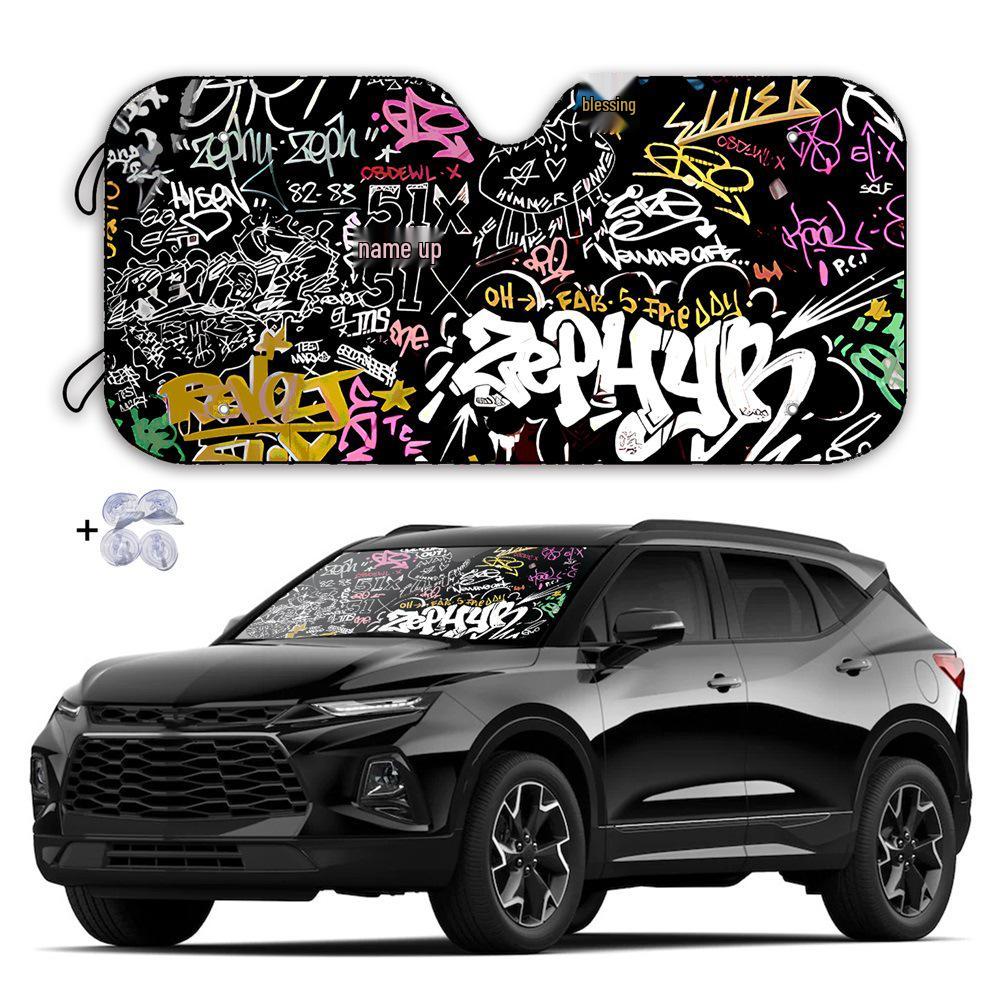 Universal Front Windshield Aluminum Foil Sunshade - Easy Installation & Storage