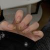 French Simple Hand-painted Amber Smudge Pure Hand-worn Nail Whitening Advanced Short Nail Patch Fake Nails