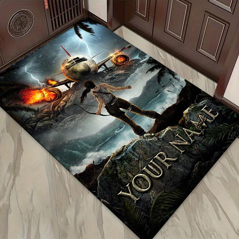 Name Custom Tomb Raider Carpet Rug for Living Room Bedroom Home Sofa Decoration,Kids play Non-slip Floor Mat