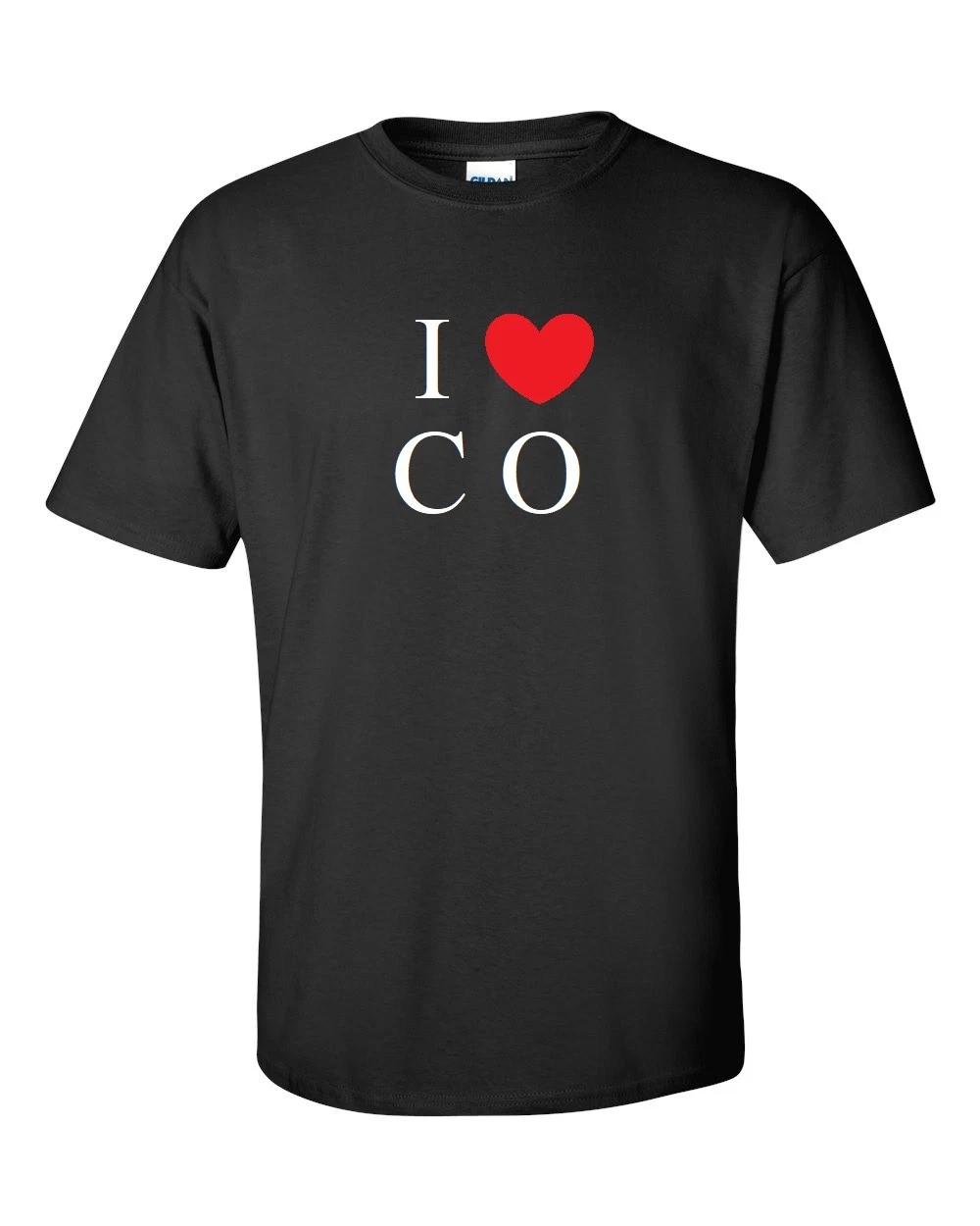 I Heart Love CO Shirt Colorado Mile High State Black White Red T-Shirt S-5XL XL