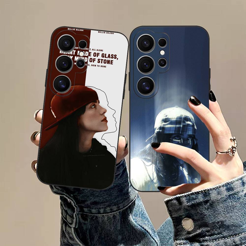 B-Billie E-Eilishes Phone Case For Samsung S 24 Fe 25 Ultra Plus 20 Lite 21 30 22 23 24 22 Ultra 5G Fundas