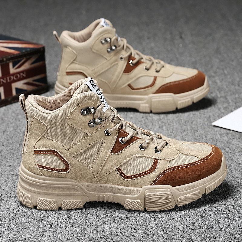 Fashion Warm Winter Ankle Boots Men Casual Shoes Lace-Up Autumn Felt Waterproof Work Tooling Mens Boots Botas