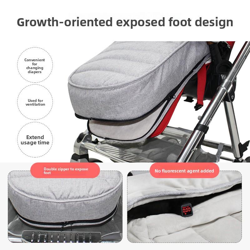 4-in-1 Stroller Footmuff Baby Sleeping Bag, Detachable Foot Opening, 300g Thick Ultra-fine Fleece