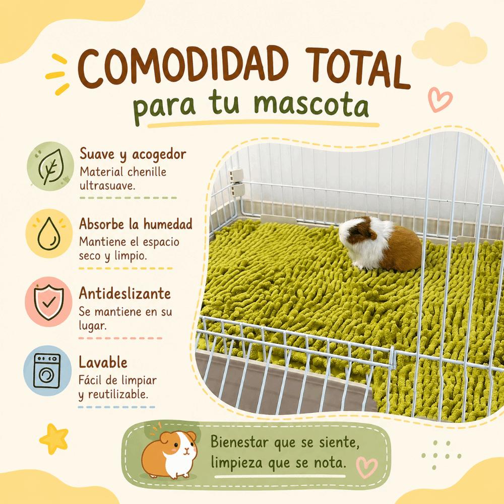 Washable Washable Pet Pad Chenille Fleece Fleece Bedding Mat Durable Small Animal Liner  Guinea Pig