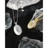 Koreanische Version Ins Nische Geometrisch Oval Tulpe Muschel Palast Königlich Sterling-Ton Anhänger Halskette Damen Geometrischer Anhänger Halskette