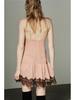 Sweet & Spicy Lace Patchwork Sleeveless Camisole Dress with Contrasting V-Neck Mini Skirt