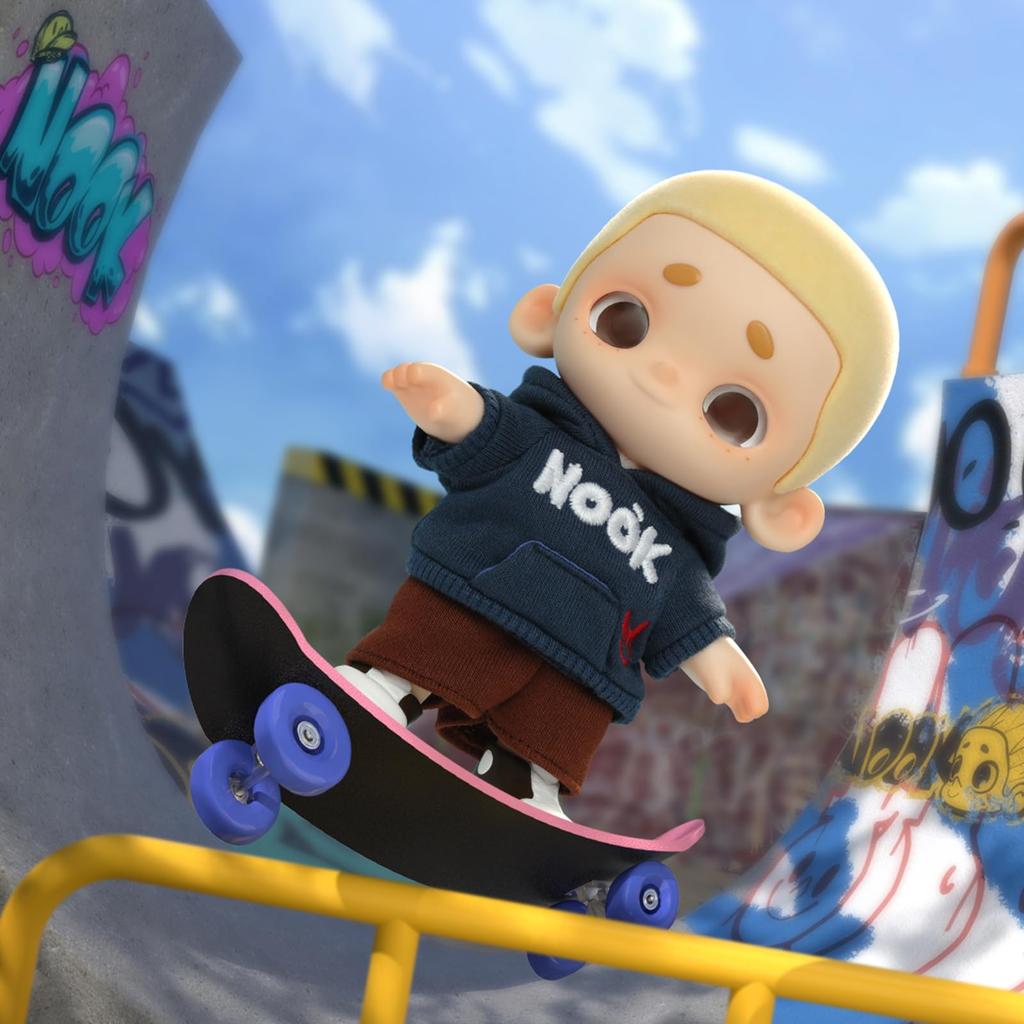 52TOYS BLINDBOX NOOK Plush Blind Box First Edition "OOTD" (Outfit of the Day) Vinyl Face Plush Toy with Interchangeable Dress-Up, Fluffy, Painted,