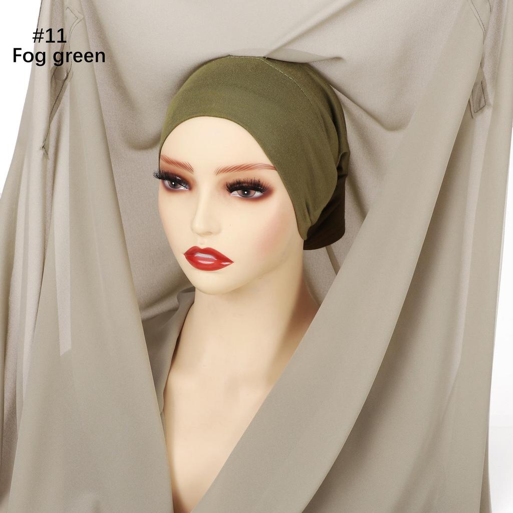 Solid Pearl Chiffon Scarf, Base Cap, & Magnetic Buckle Set