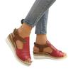 Large Size Straw Woven High-heeled Sandals 22 New Thick-soled Fish Mouth Roman Shoes One-word Buckle High-heeled Sandals