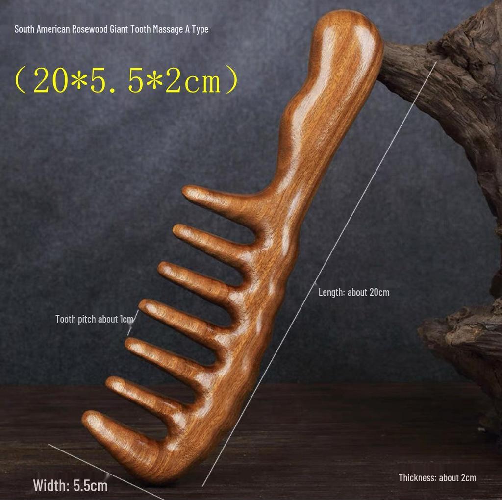 Sandalwood Meridian Anti-Acupoint Five-Finger Massage Comb for Hair Loss, Head & Neck Scraping