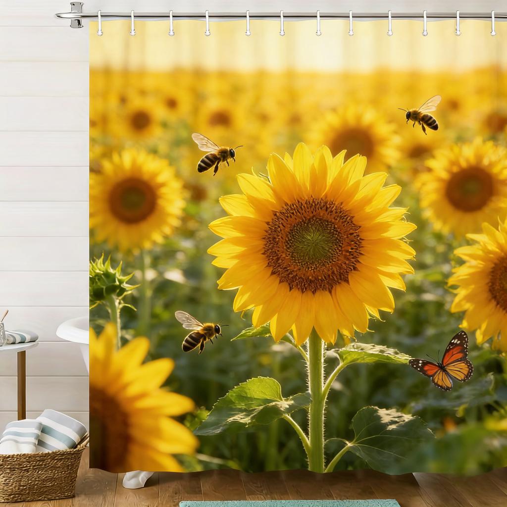 3D Glowing Tropical Fish Coral Reef Underwater Shower Curtain - Waterproof Polyester Bathroom Decor