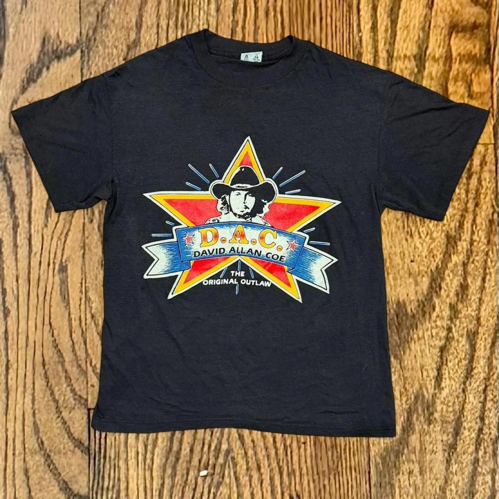 Vintage 70 s David Allen Coe Outlaw Country T-shirt For Fan 005 L