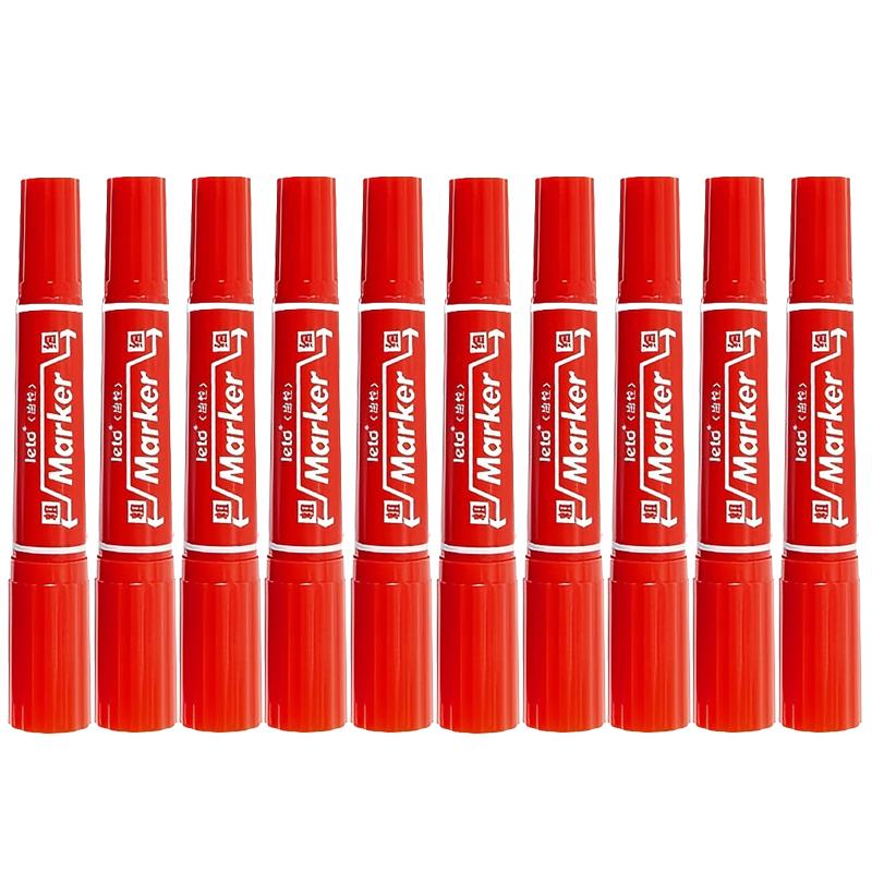 10pcs/set Twin Tip Colored Permanent Markers Fine Point Waterproof Oily Black Ink for Sketching Painting School Art Supplies