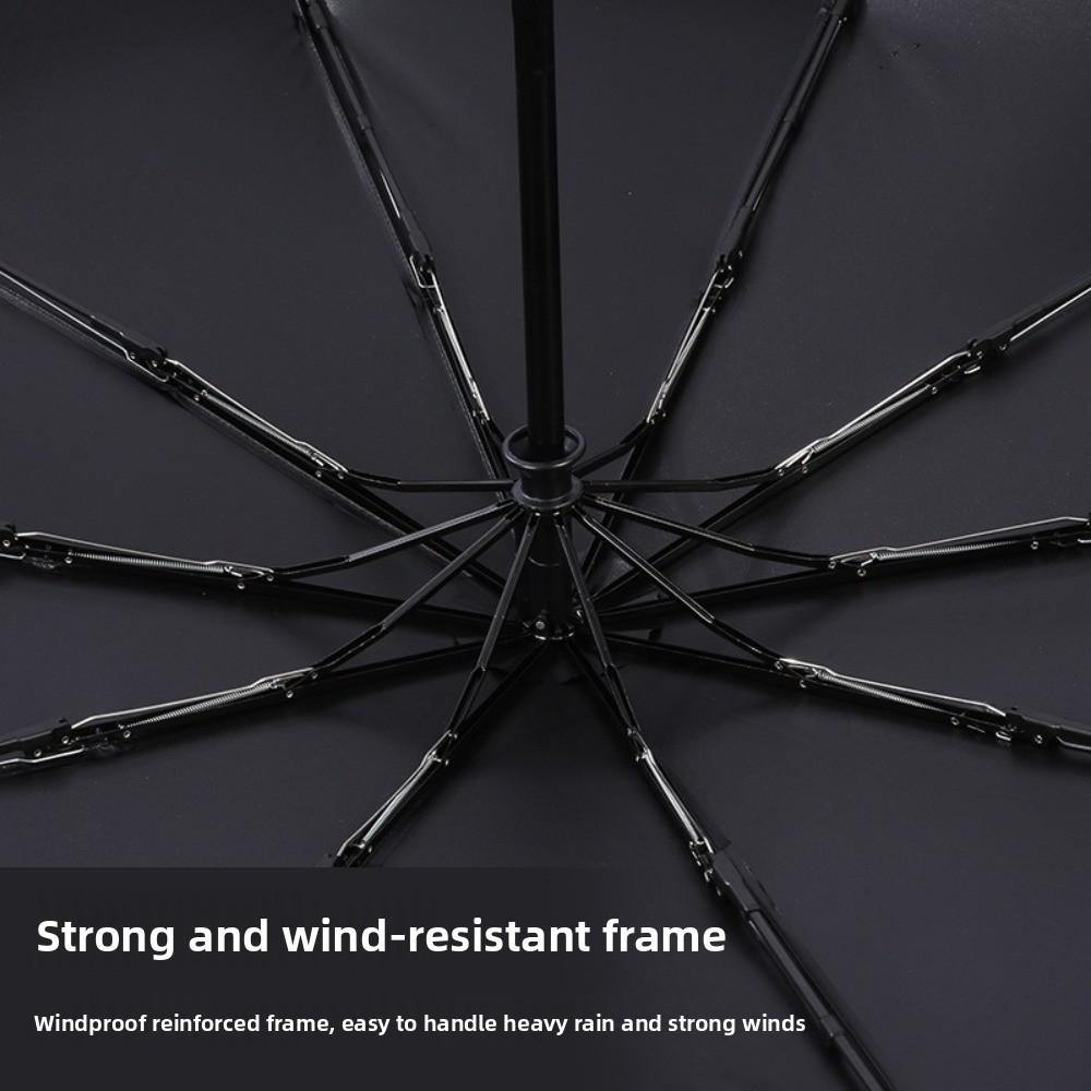 10-Bone Frame LED Flashlight Umbrella Waterproof Three Fold Automatic Umbrella UV Protection Windproof Design Folding Umbrella
