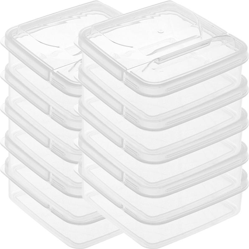 1/10pc Transparent Food Storage Box Refrigerator Storage Cheese Cases Butter Block Frozen Meat Vegetable Fresh-Keeping Container