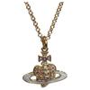 Reverse Heart Metal Saturn Design Necklace Unisex Necklace Gold Blue 6302039O02R880CN