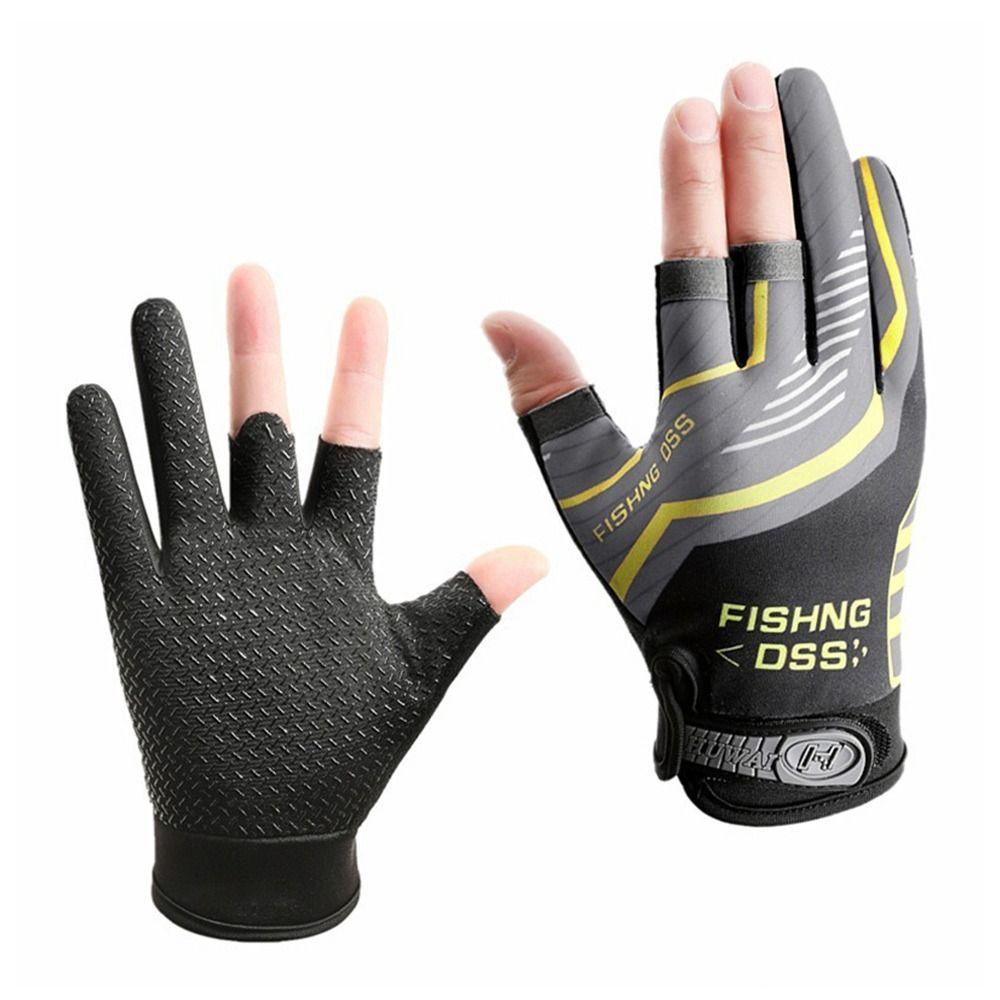 Anti-Slip Three Finger Cut Gloves Ice Silk 3 Finger Glove New Fishing Gloves Fish Equipment
