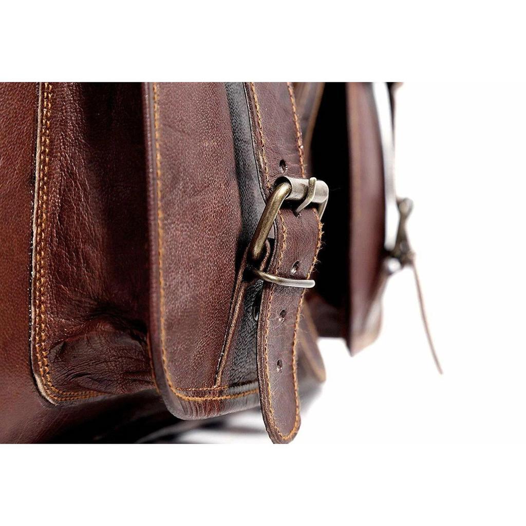 Men's Handmade Leather Vintage Laptop Messenger Travel Briefcase Shoulder Bag