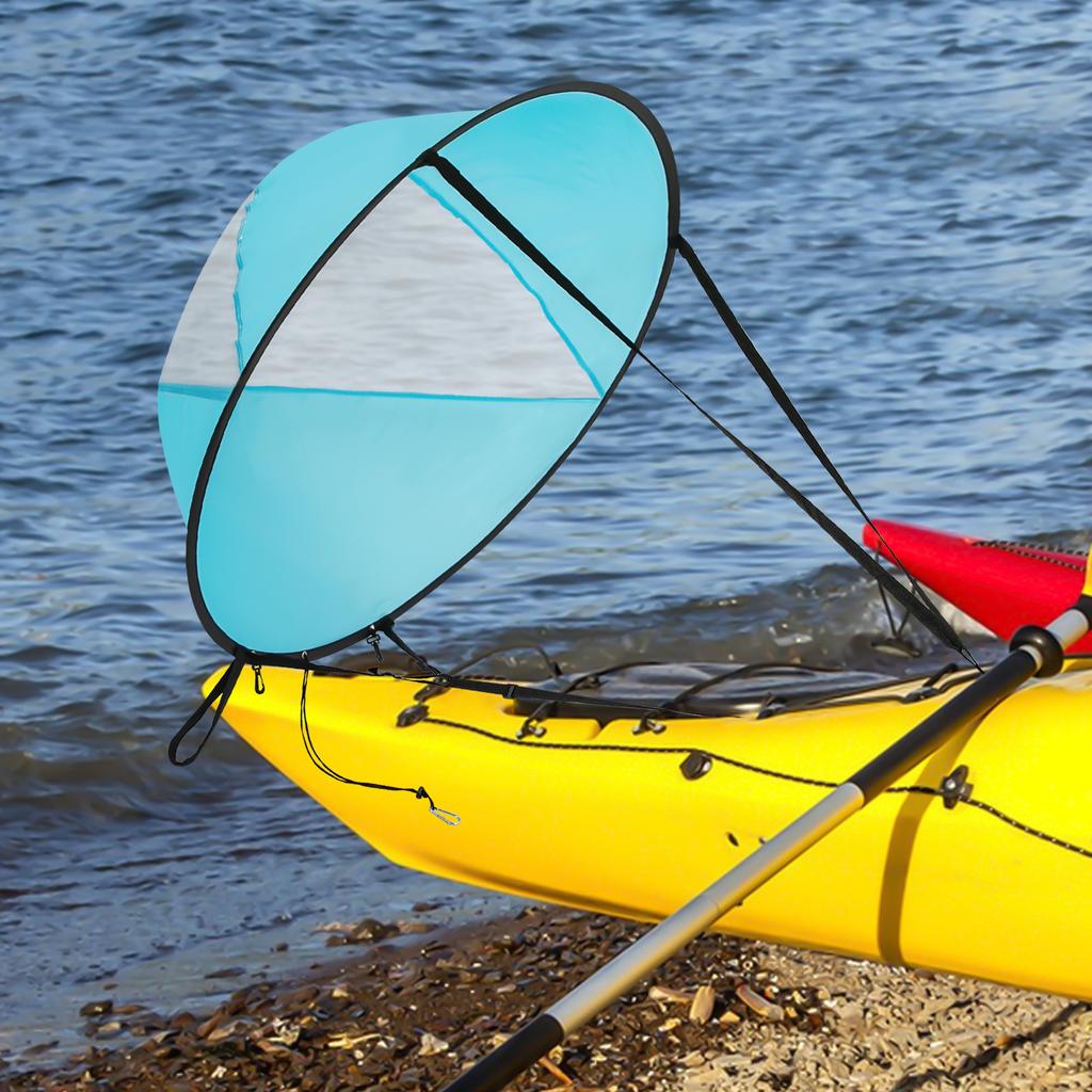 Kayak Sail 42.5" Kayak Downwind Sail - Foldable Paddle Board Wind Sail With Instant Popup & Secure Locking For Kayak Canoe & Sup