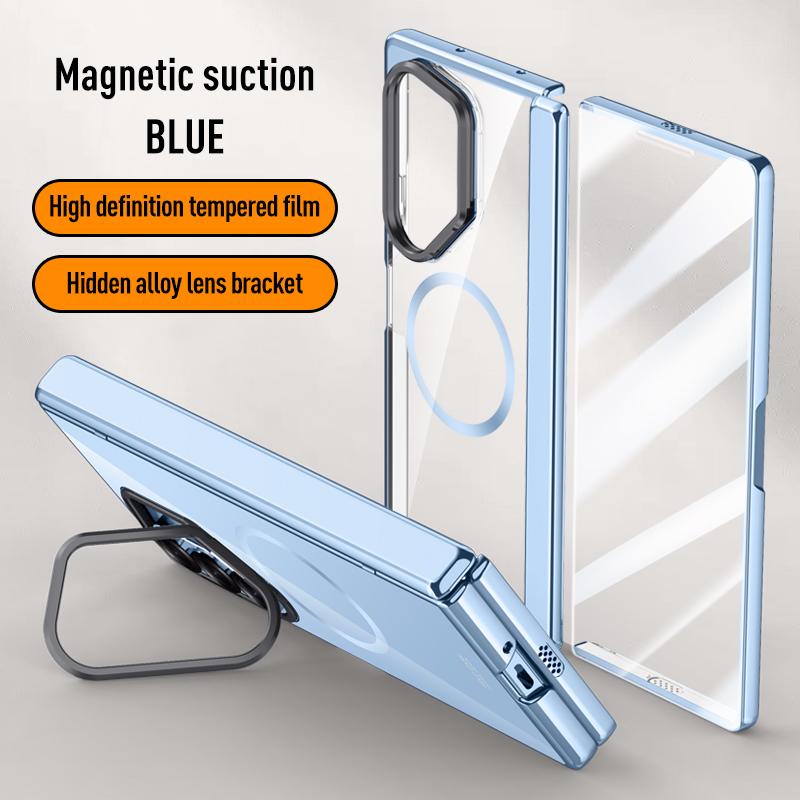 For Samsung Galaxy Z Fold 6 Magsafe Case Transparent Hinge All-inclusive Folding Shockproof Magnetic Wireless Charging Cover