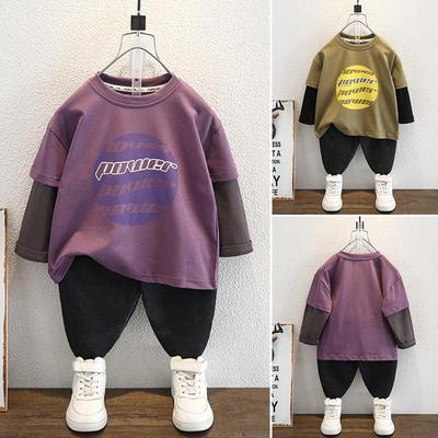 Kids' Long-Sleeve Base Layer T-Shirt - Boys' 2025 Cool Autumn Spring 2-in-1 Top for Toddlers