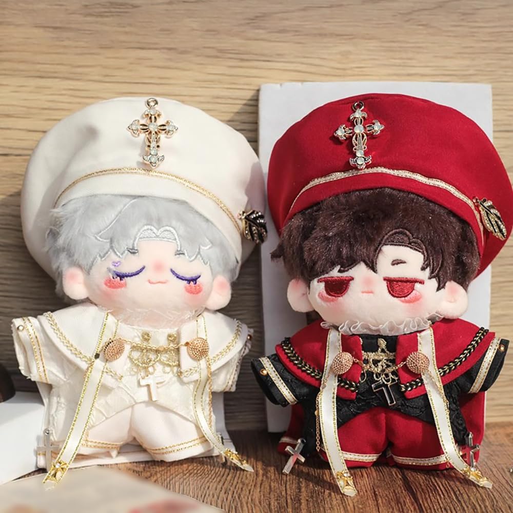 niannyyhouse 40cm Plush Doll with European Leather Cotton 10cm, 15cm, 20cm, Clothes, Hat, Shirt, Pants, Shawl, Shoes, Doll, Accessories, Dress-Up