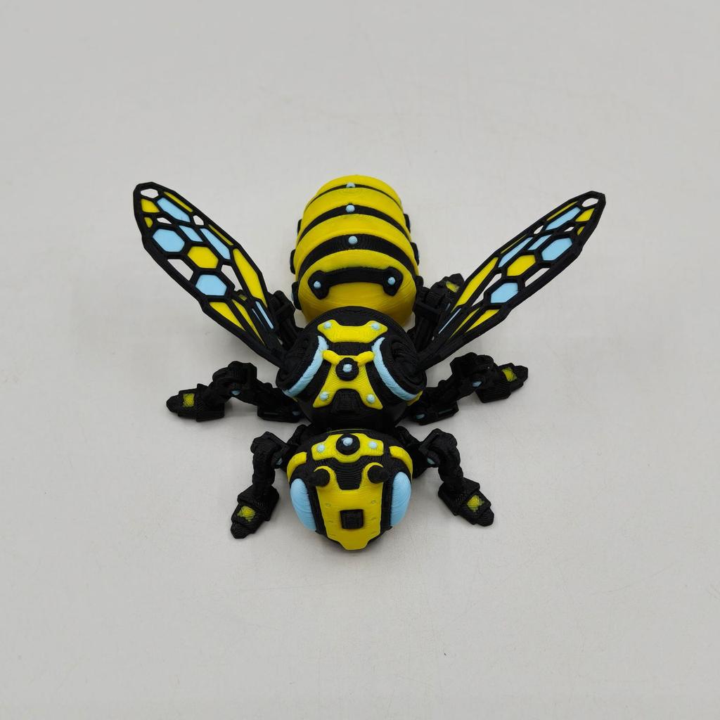 10cm 3D Printer Insect Bee Figure Model Movable Joints Simulation Mechanical Big Yellow Bee Toy Desktop Decorations