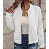 Moda feminina casual outono inverno cor sólida estampa manga comprida jaquetas e casacos