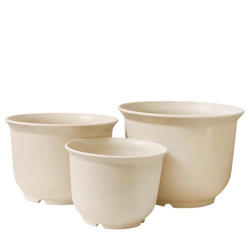 Resin Imitation Ceramic Flower Pot with Tray