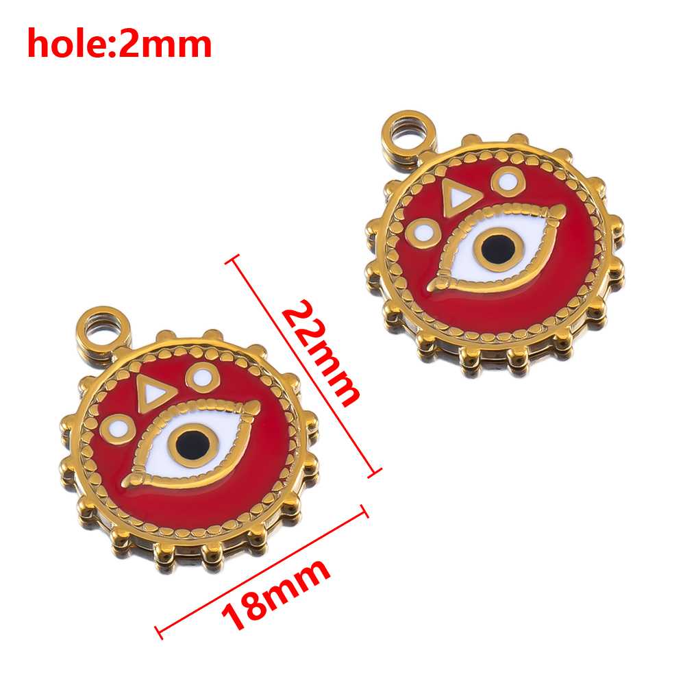 2pcs Stainless Steel Irregular Red Necklace Charms Gold Plated Imitation Pearl Earrings Component DIY Necklaces Jewelry Findings