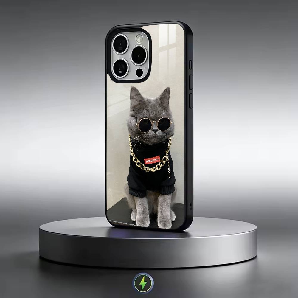 Funny C-Cute Cat Phone Case For iPhone17,16,15,14,13,12,11 Plus,Pro Magnetic For Magsafe Wireless Charging