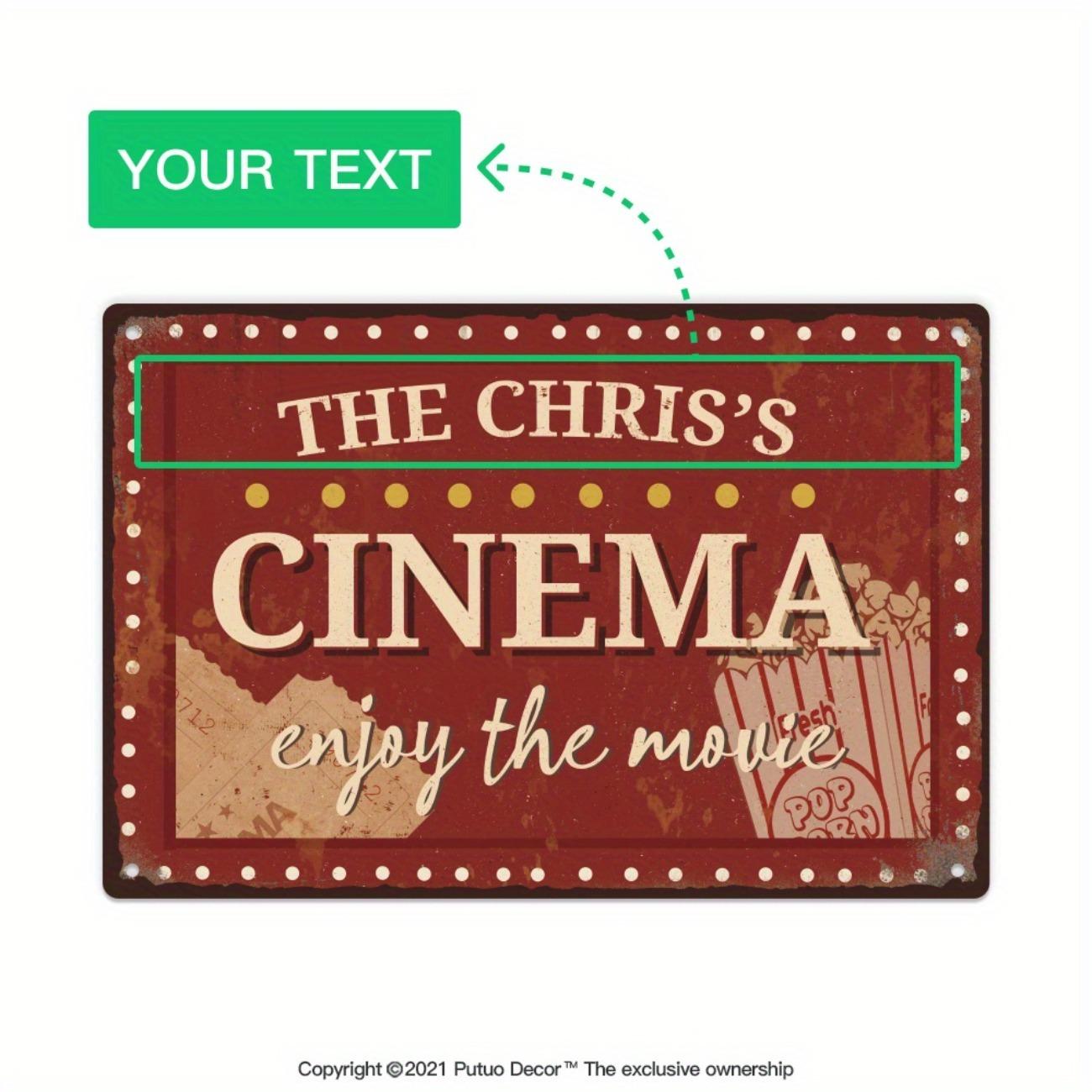 

Retro Movie Theater Metal Sign Home Cinema Bar Cafe Pub Wall Decor белый