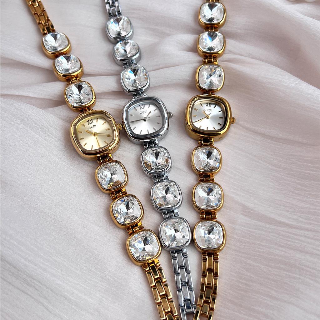 Watch Women'S Light Luxury Niche Diamond-Encrusted Chain Belt Exquisite Fashion Small High-End Quartz Watch
