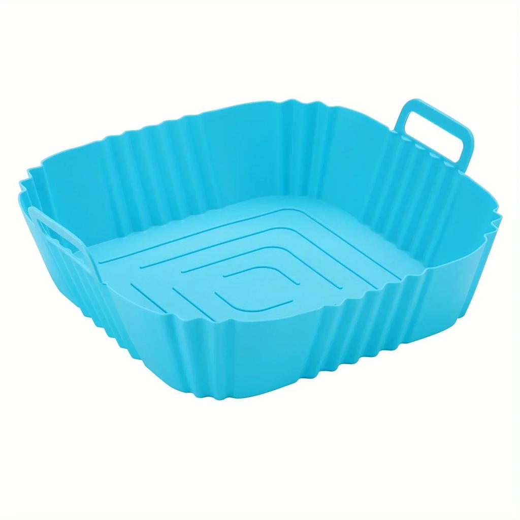 1pc of 16cm Silicone Air Fryer Oven Baking Plate Pizza Fried Chicken Silicone Basket Reusable Air Fryer Liner Accessory