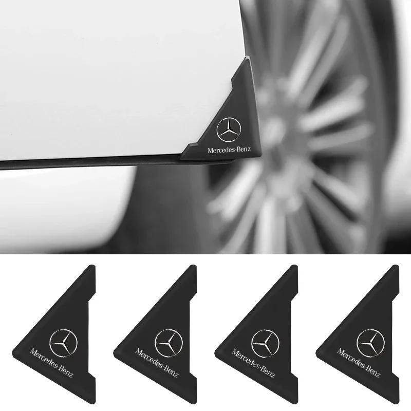 LJX1  2Pcs Silicone Car Front Door Corner Anti-Collision Protector Cover Stickers For Mercedes Benz AMG A C E GLC clase CLA W205 W221