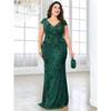 European and American Plus-Size New Sequined Evening Dress for Women, Sexy and Elegant Fitted Mermaid Gown, Long Style for Toasting
