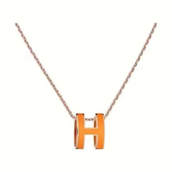 Love Home High-Quality CNC Gold-Plated 'H' Choker Necklace - Available In Rose Gold, White, Milk Tea Colors & Various Sizes
