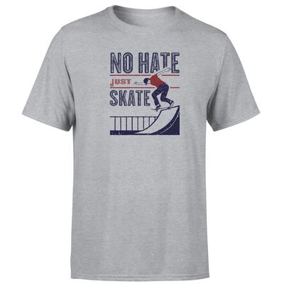 Skateboarding Lovers Unisex T Shirt No Hate Just Skate Graphic Retro Tee Top
