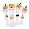 Golf Headcover Set 2 Fairway with Knitted Covers and Akita Dog Design 4-Piece (Driver/Wood, Woods/Hybrid/UT) (Beige)