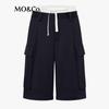 MO&Co. Women's High-Waist Color Block Sporty Utility Shorts