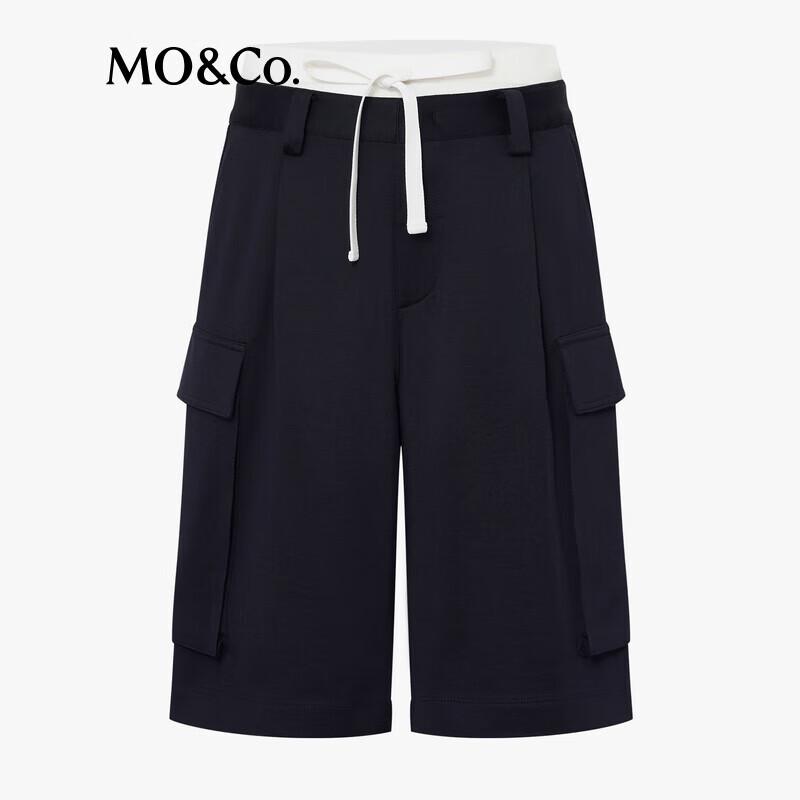 MO&Co. Women's High-Waist Color Block Sporty Utility Shorts