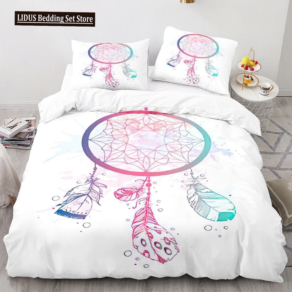 Dreamcatcher Duvet Cover Set 3D Print Feather Sun Moon Polyester Comforter Cover King Queen Twin Full Size For Kids Boys Girls