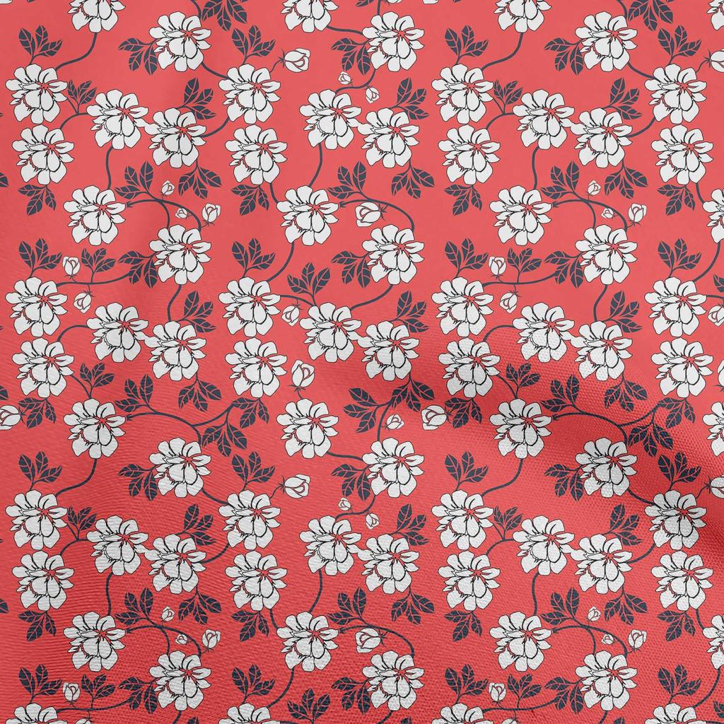 oneOone Georgette Viscose Dark Dusty Blue Fabric Leaves & Clover Craft Projects Decor Fabric Printed By The Yard 42 Inch