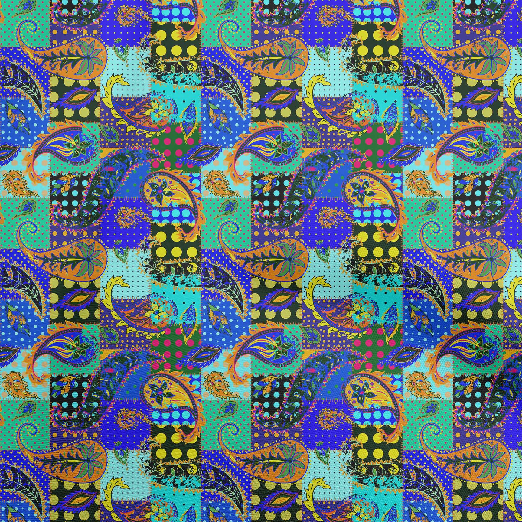 

oneOone Cotton Flex Fuschia Pink Fabric Пейслі Печворк Швейна тканина у дворі Принт для шиття одягу своїми руками 40 дюймів 42 Inch Wide - Viscose Chiffon кольору морської хвилі