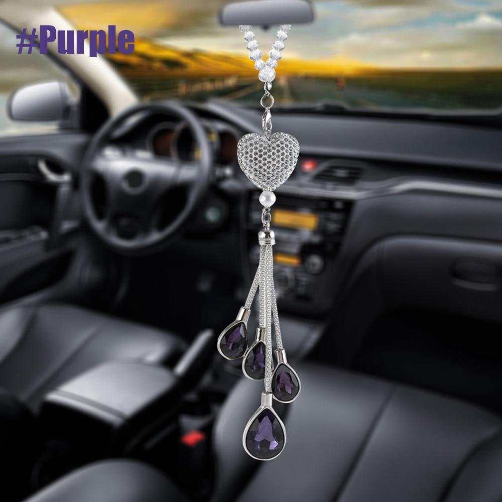 Rearview Mirror Ornaments Bling Car Mirror Hanging Accessories Car Decorations for Women Cute Car Decor Car Bling Accessories
