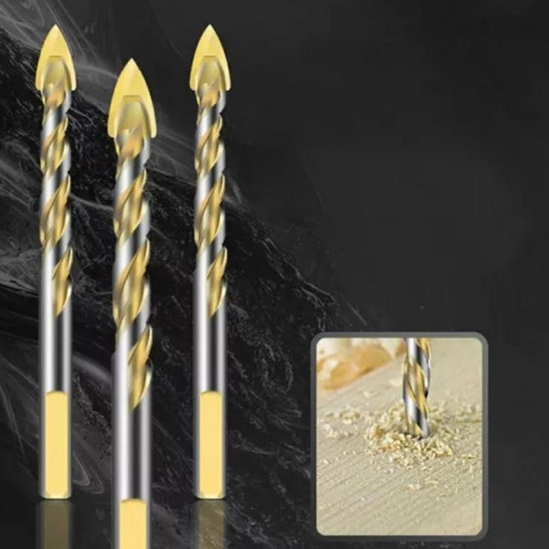 7pcs Golden Triangle Drill Carbide Drill Bit Set For Porcelain Tile Concrete Brick Glass Electric Drill 3-12mm