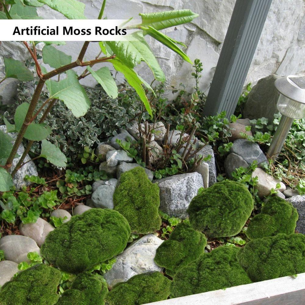 

4 Pcs Durable Faux Green Moss DIY Fake Moss Stone Artificial Moss Ball Artificial Moss Rock Home