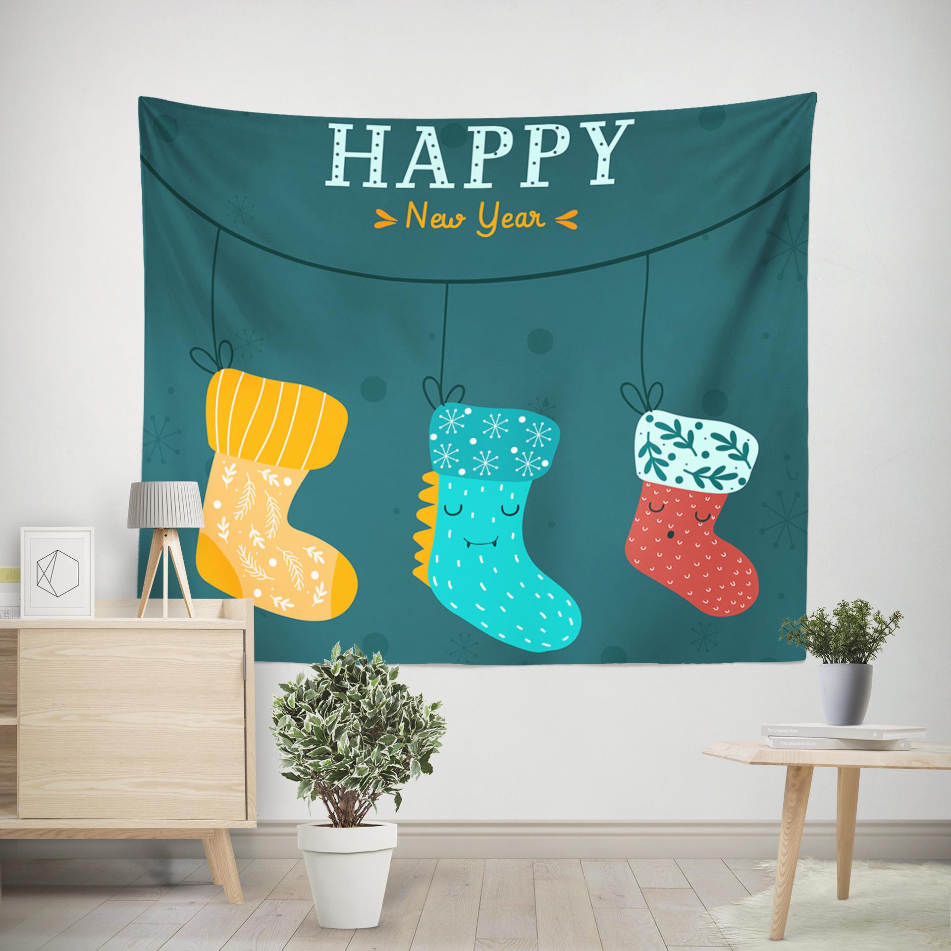 

Amazon Source Печатный Рождественский гобелен Рождественская елка Снеговик Гостиная Висячая картина 100x75cm