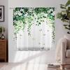 2PCS Watercolor Green Vine & White Floral Sheer Curtains - Lush Botanical Window Drapes with Butterflies