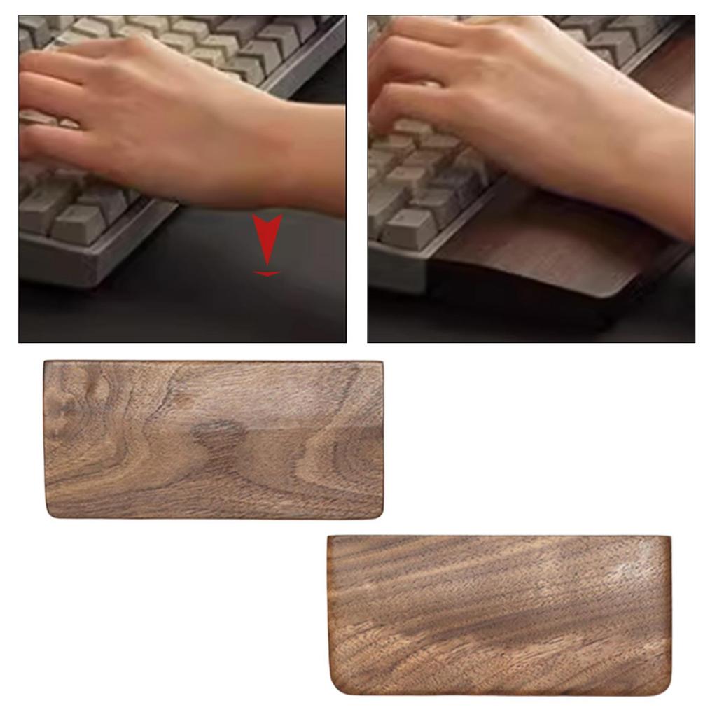Ergonomic Wooden Keyboard Wrist Rest Anti Slip Palm Rest Comfortable Typing Support for Mechanical Keyboards Office Accessories